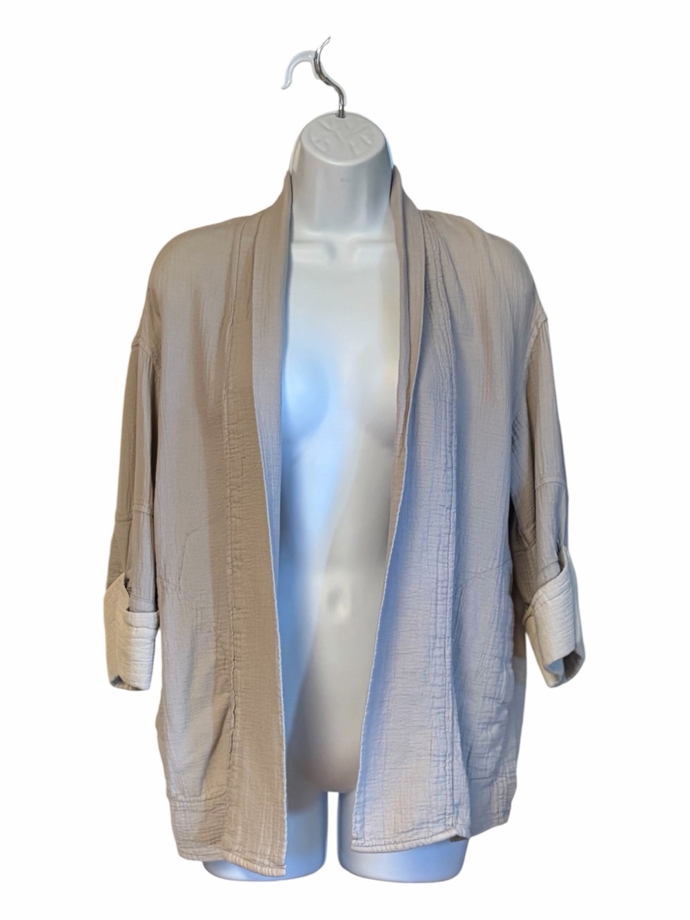 Aritzia Wilfred Beige Textured Cotton Kimono Cardigan XS